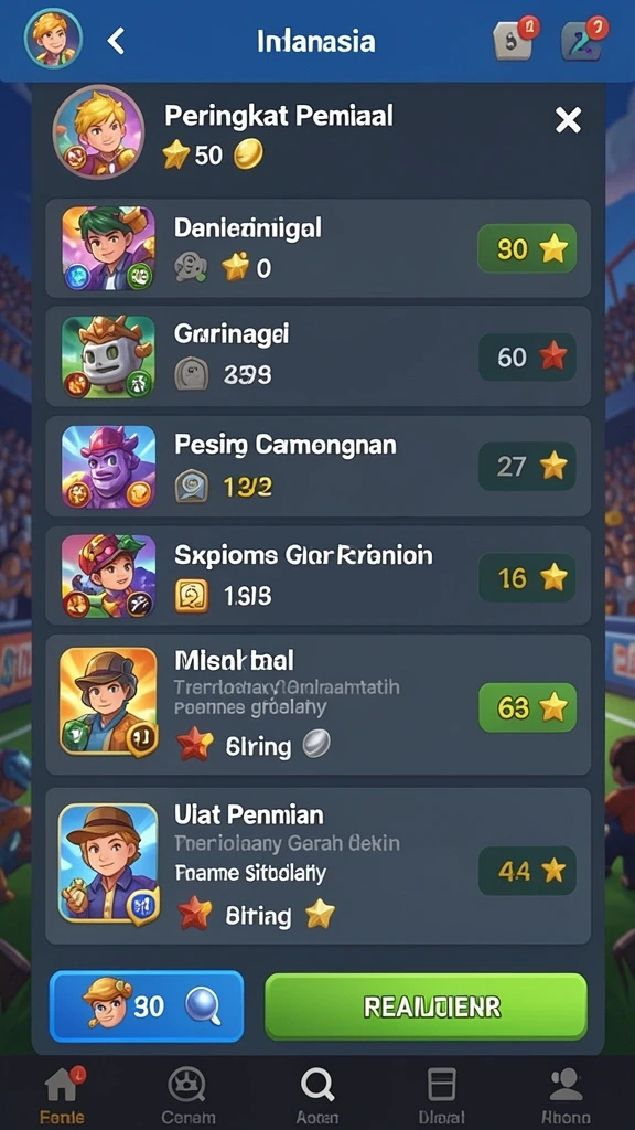 Berbagai level tantangan yang menunggu untuk dijelajahi.
