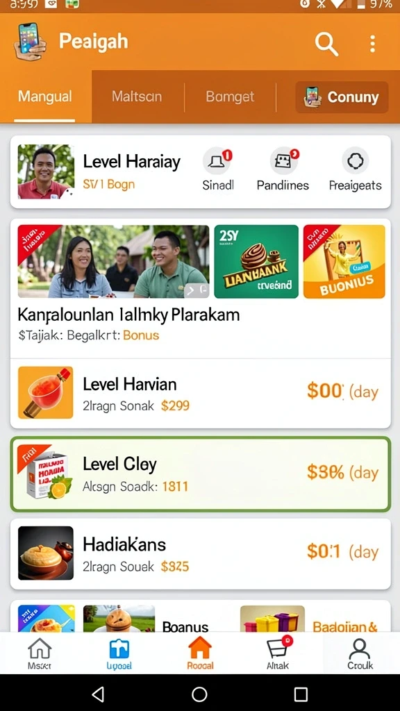 Tangkapan layar level baru dengan tantangan yang lebih menarik.