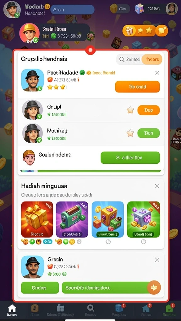 Tangkapan layar memberikan gambaran tentang menu permainan yang intuitif.