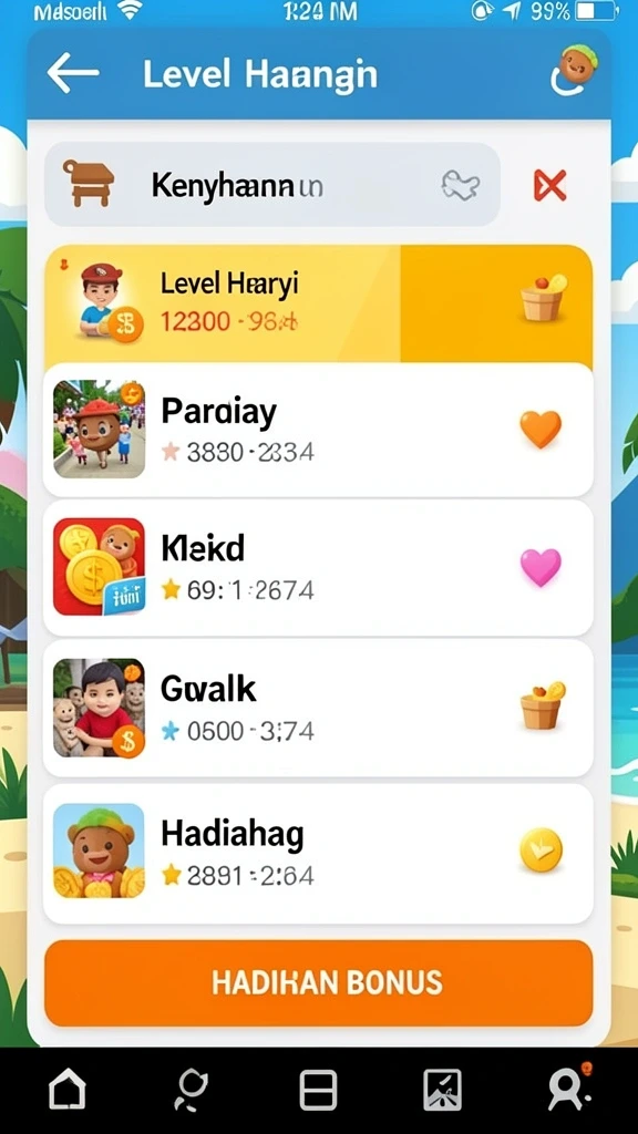 Berbagai pilihan permainan menarik tersedia.