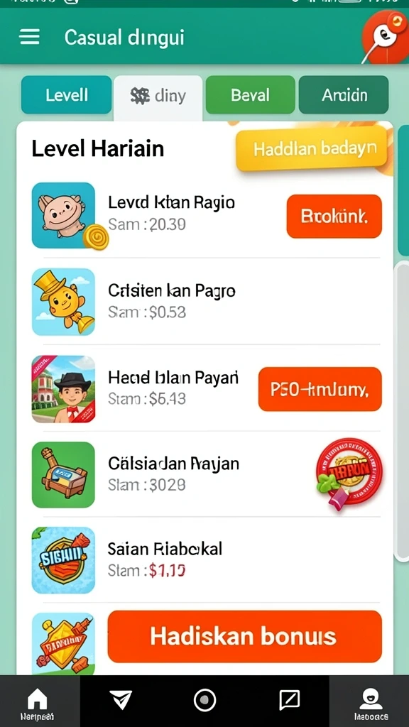 Banyak pilihan permainan dengan peluang menang menarik.